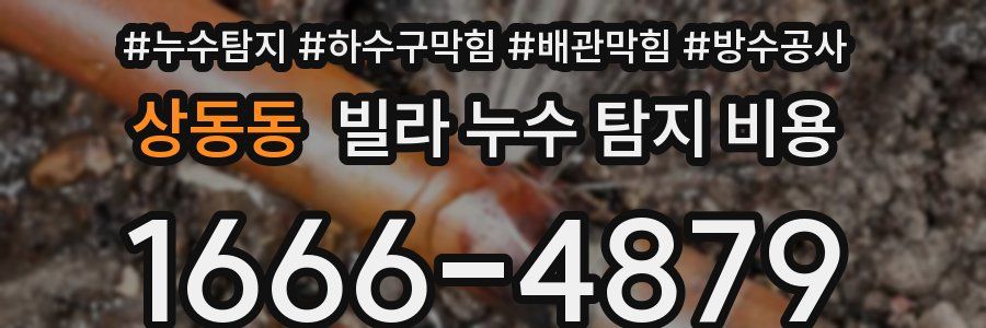 상동동 빌라 누수 탐지 비용