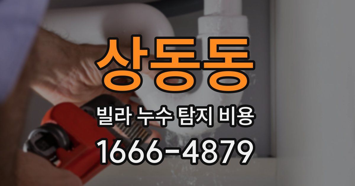 상동동 빌라 누수 탐지 비용