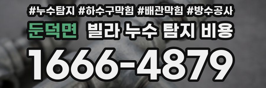 둔덕면 빌라 누수 탐지 비용