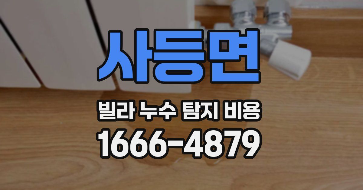 사등면 빌라 누수 탐지 비용