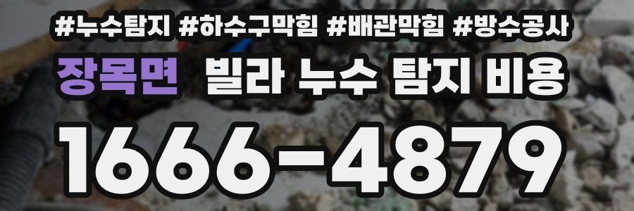 장목면 빌라 누수 탐지 비용