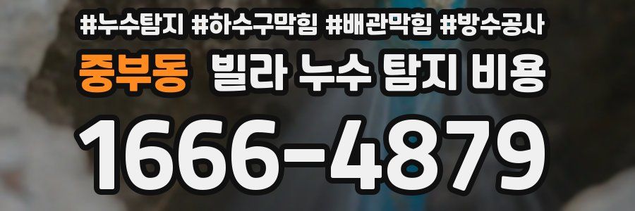 중부동 빌라 누수 탐지 비용