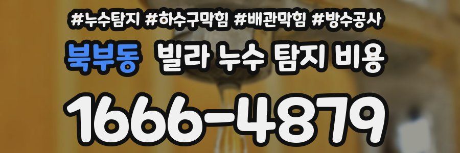 북부동 빌라 누수 탐지 비용