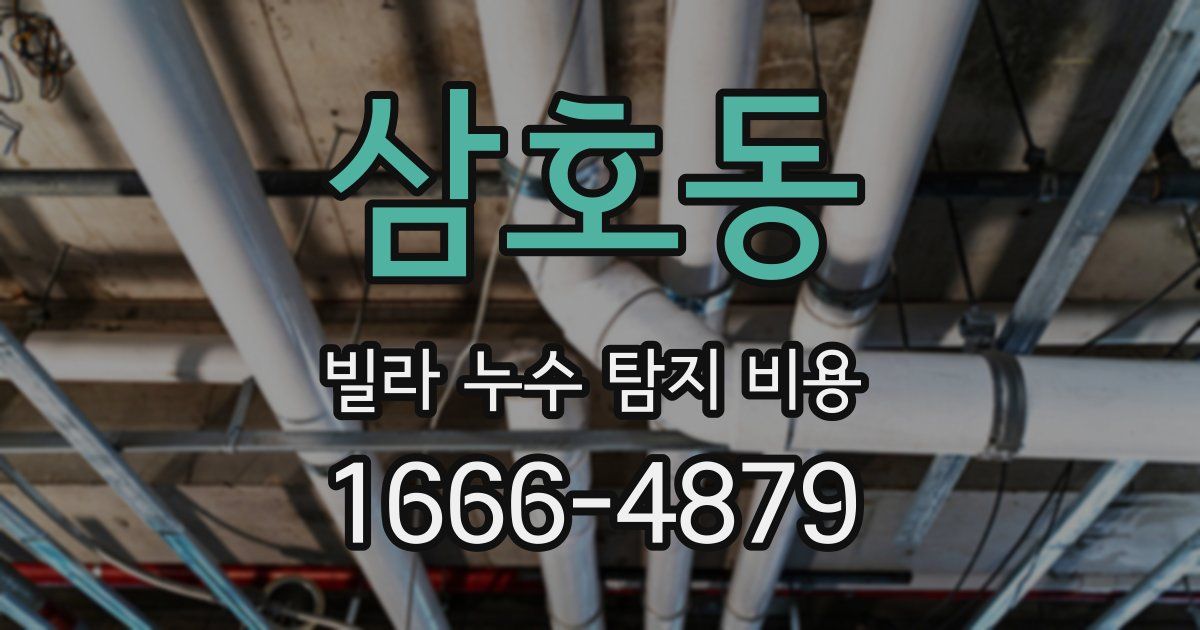 삼호동 빌라 누수 탐지 비용