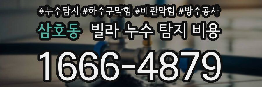 삼호동 빌라 누수 탐지 비용