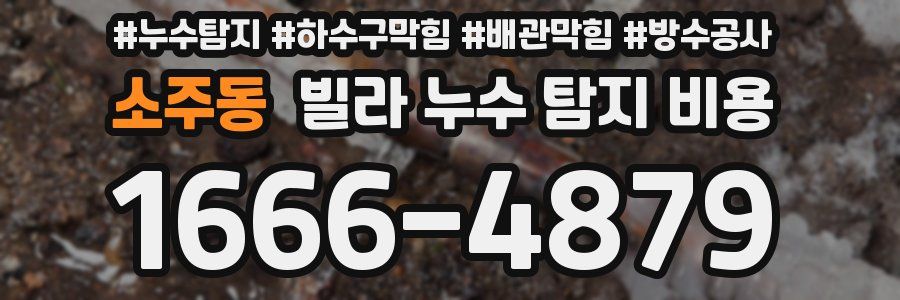 소주동 빌라 누수 탐지 비용
