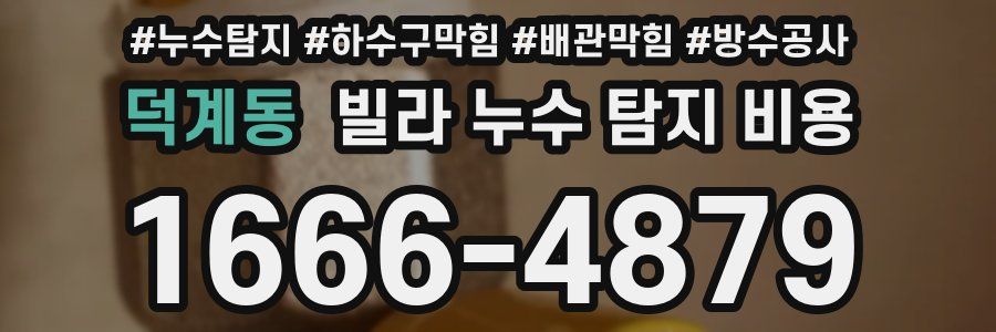 덕계동 빌라 누수 탐지 비용