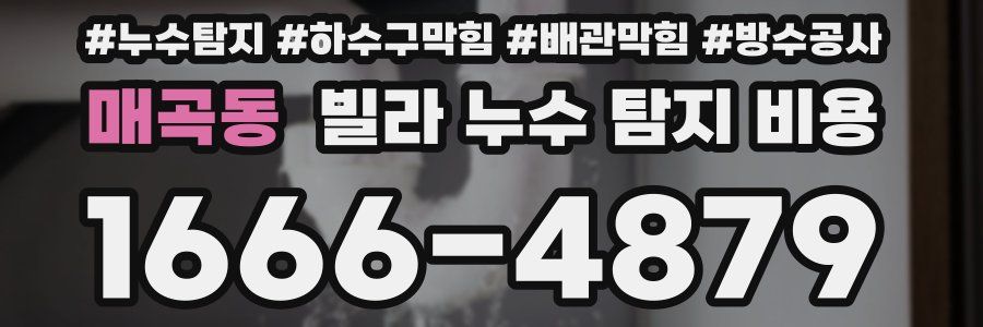 매곡동 빌라 누수 탐지 비용