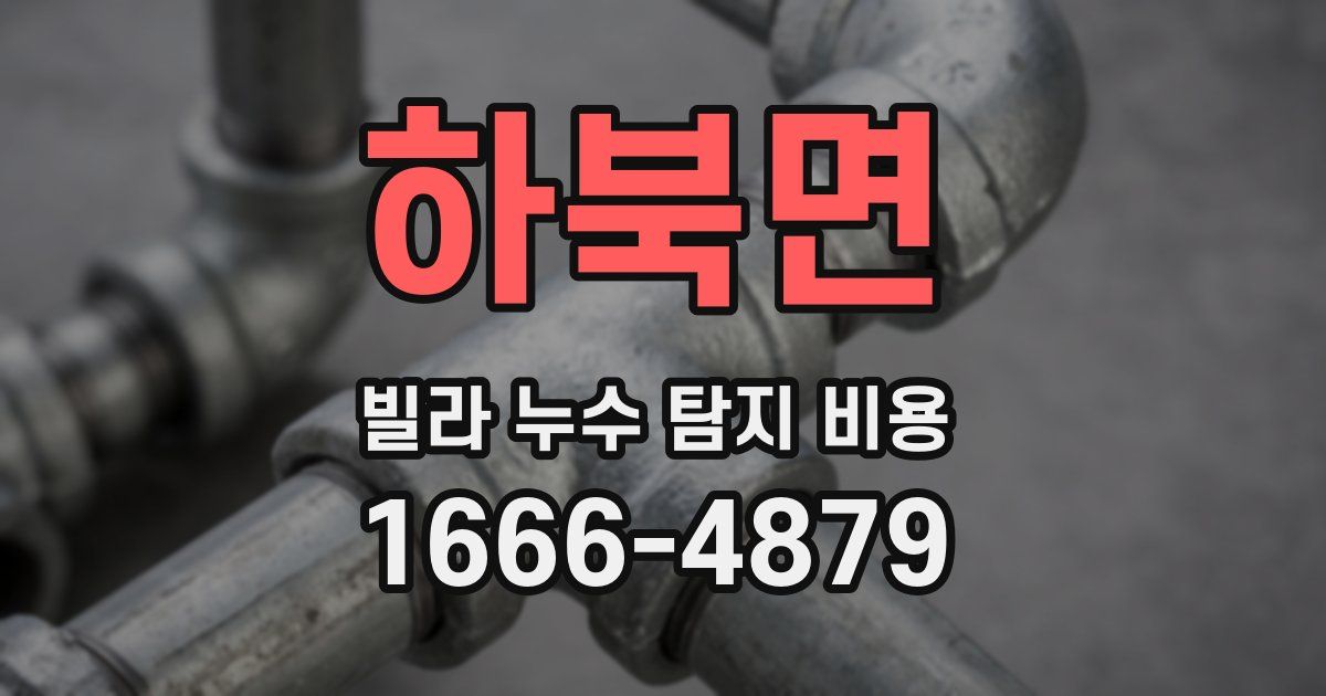 하북면 빌라 누수 탐지 비용