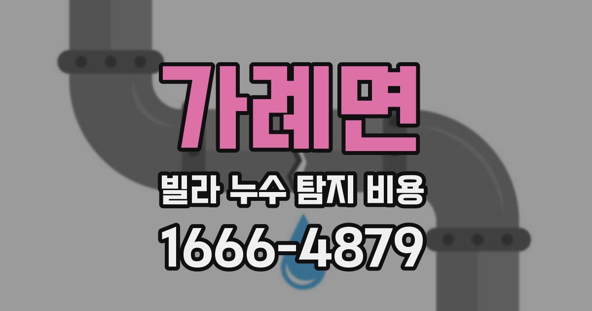 가례면 빌라 누수 탐지 비용