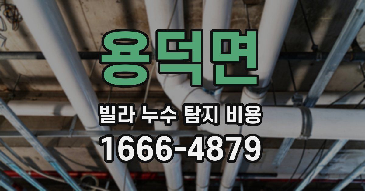 용덕면 빌라 누수 탐지 비용