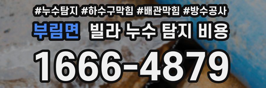 부림면 빌라 누수 탐지 비용