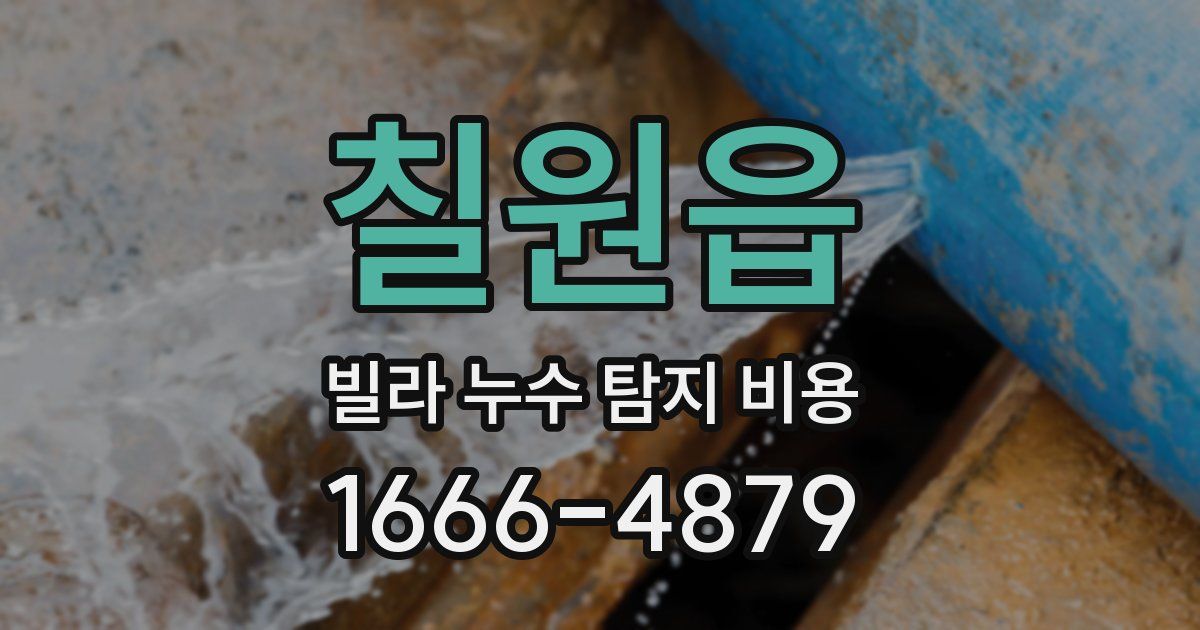 칠원읍 빌라 누수 탐지 비용