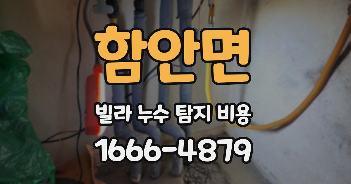 함안면 빌라 누수 탐지 비용