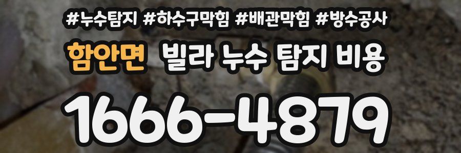 함안면 빌라 누수 탐지 비용