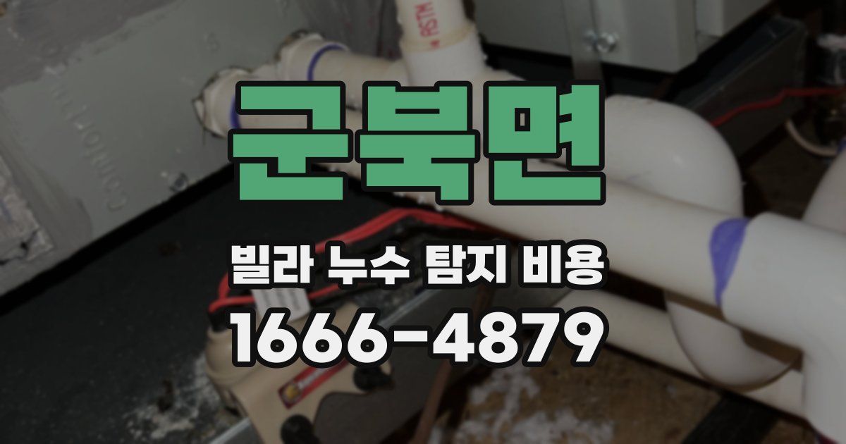 군북면 빌라 누수 탐지 비용