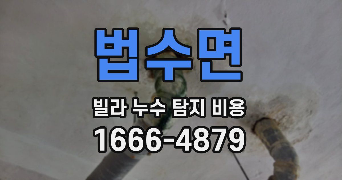 법수면 빌라 누수 탐지 비용