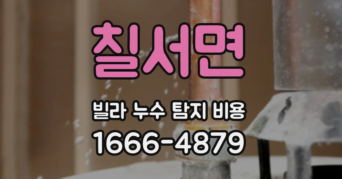 칠서면 빌라 누수 탐지 비용