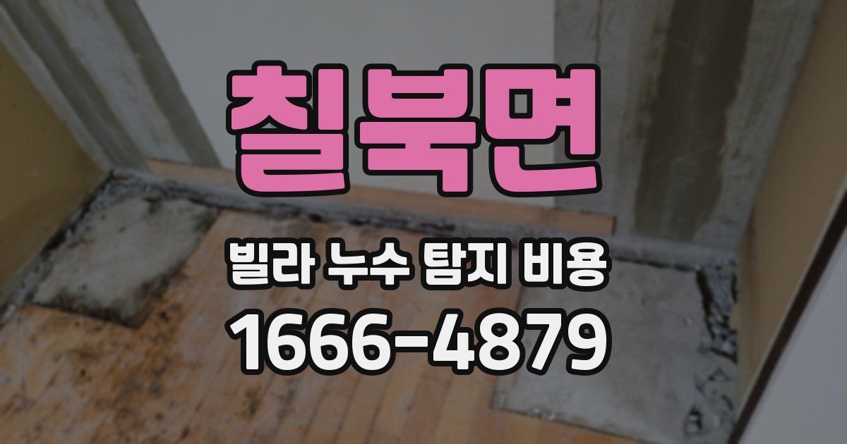 칠북면 빌라 누수 탐지 비용
