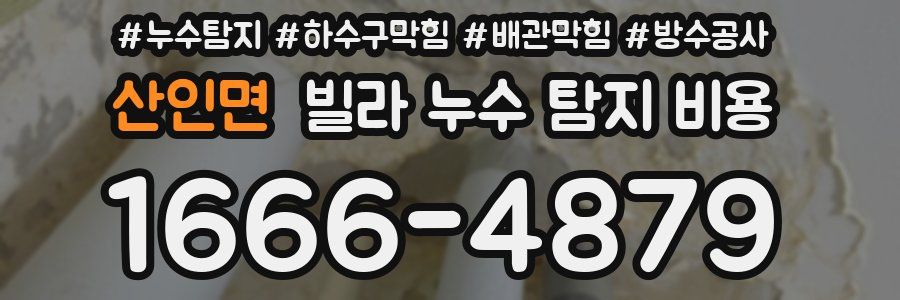 산인면 빌라 누수 탐지 비용