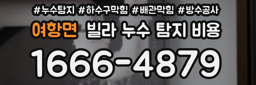 여항면 빌라 누수 탐지 비용