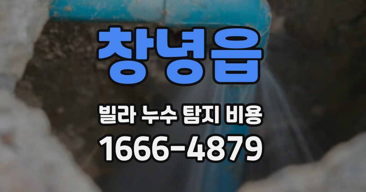 창녕읍 빌라 누수 탐지 비용