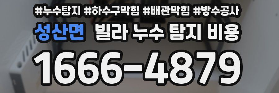 성산면 빌라 누수 탐지 비용