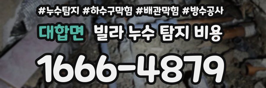 대합면 빌라 누수 탐지 비용