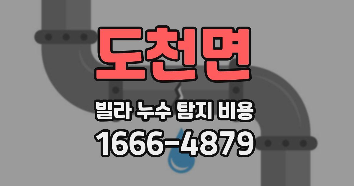 도천면 빌라 누수 탐지 비용