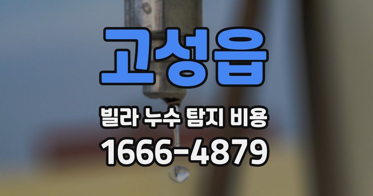 고성읍 빌라 누수 탐지 비용