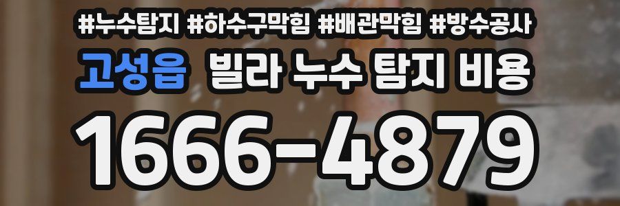 고성읍 빌라 누수 탐지 비용