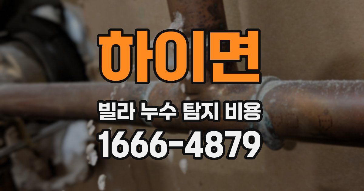 하이면 빌라 누수 탐지 비용