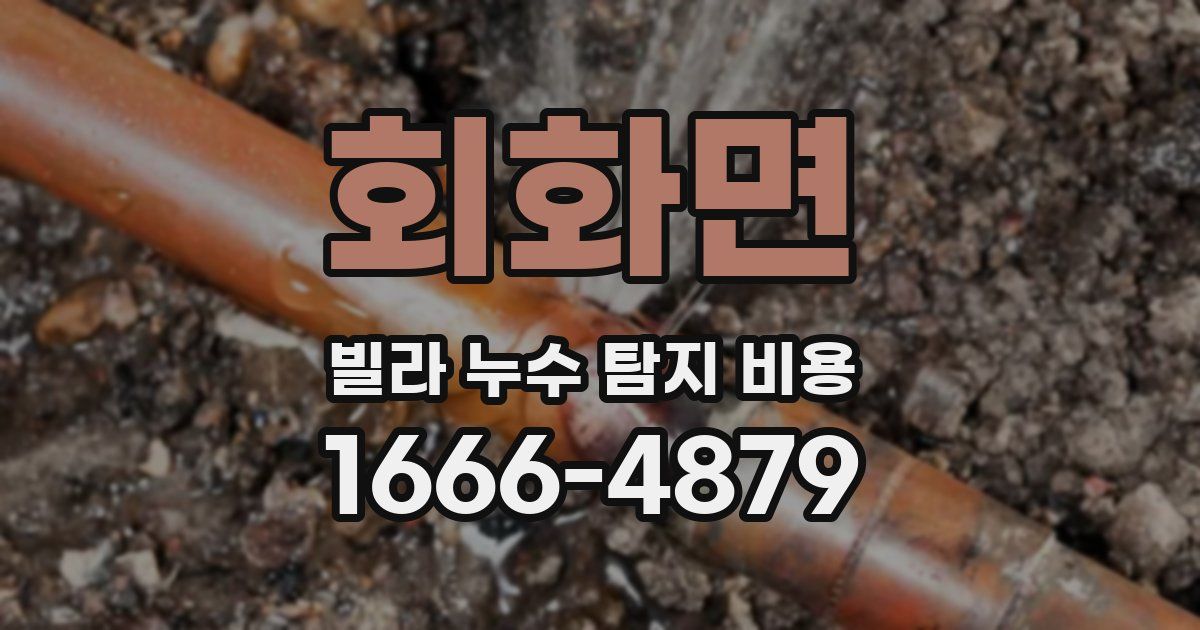 회화면 빌라 누수 탐지 비용