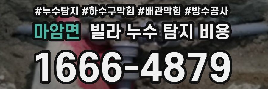 마암면 빌라 누수 탐지 비용