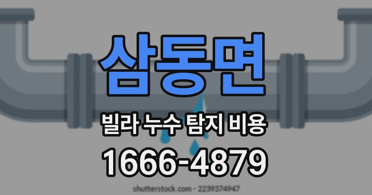 삼동면 빌라 누수 탐지 비용