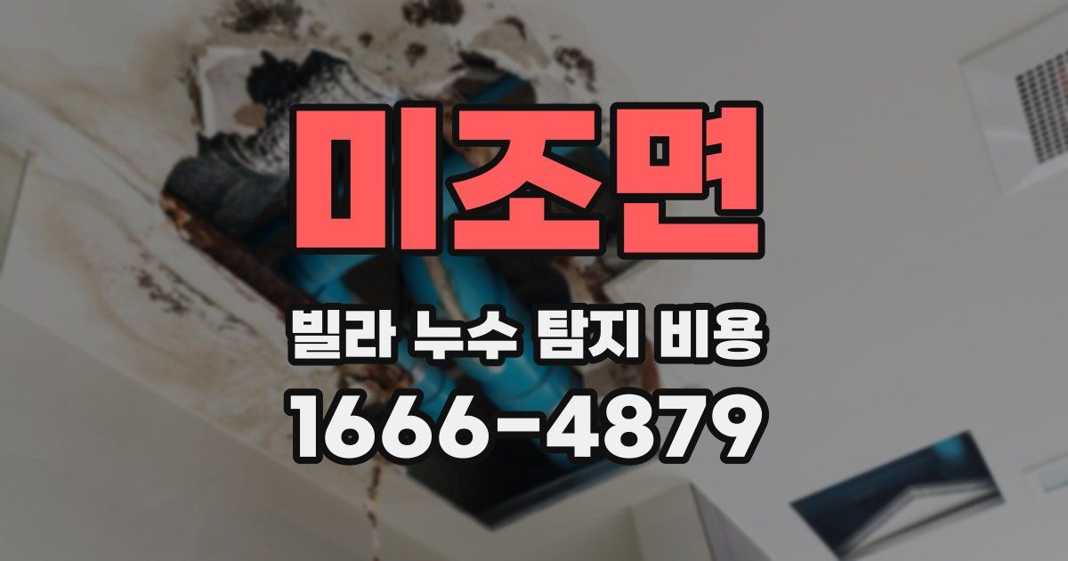 미조면 빌라 누수 탐지 비용