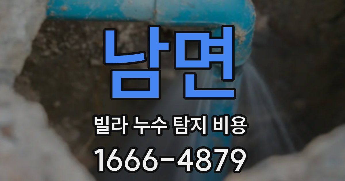 남면 빌라 누수 탐지 비용