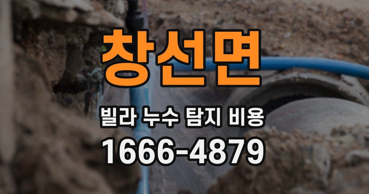창선면 빌라 누수 탐지 비용