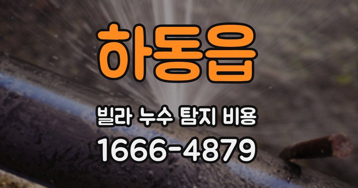 하동읍 빌라 누수 탐지 비용