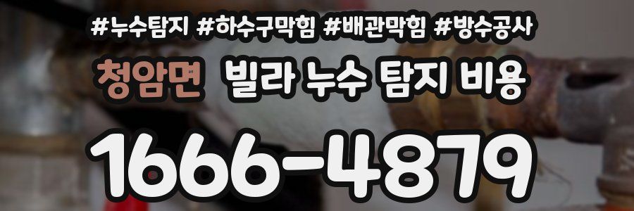 청암면 빌라 누수 탐지 비용