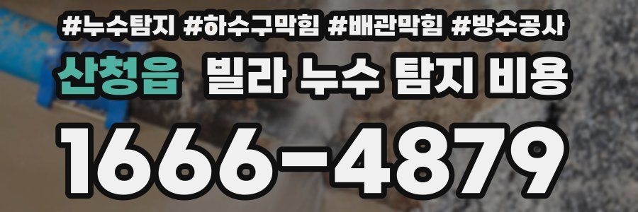 산청읍 빌라 누수 탐지 비용