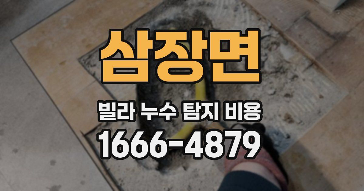삼장면 빌라 누수 탐지 비용