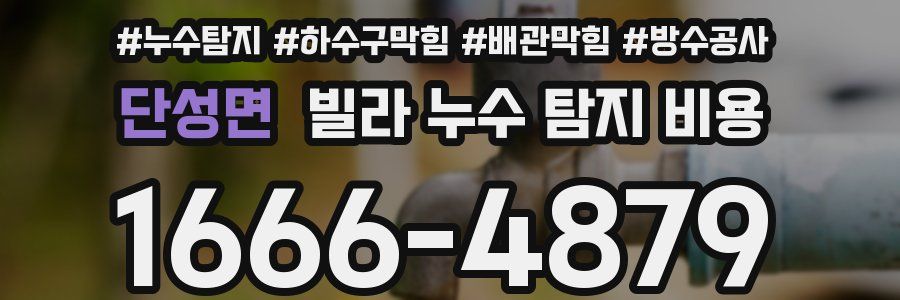 단성면 빌라 누수 탐지 비용