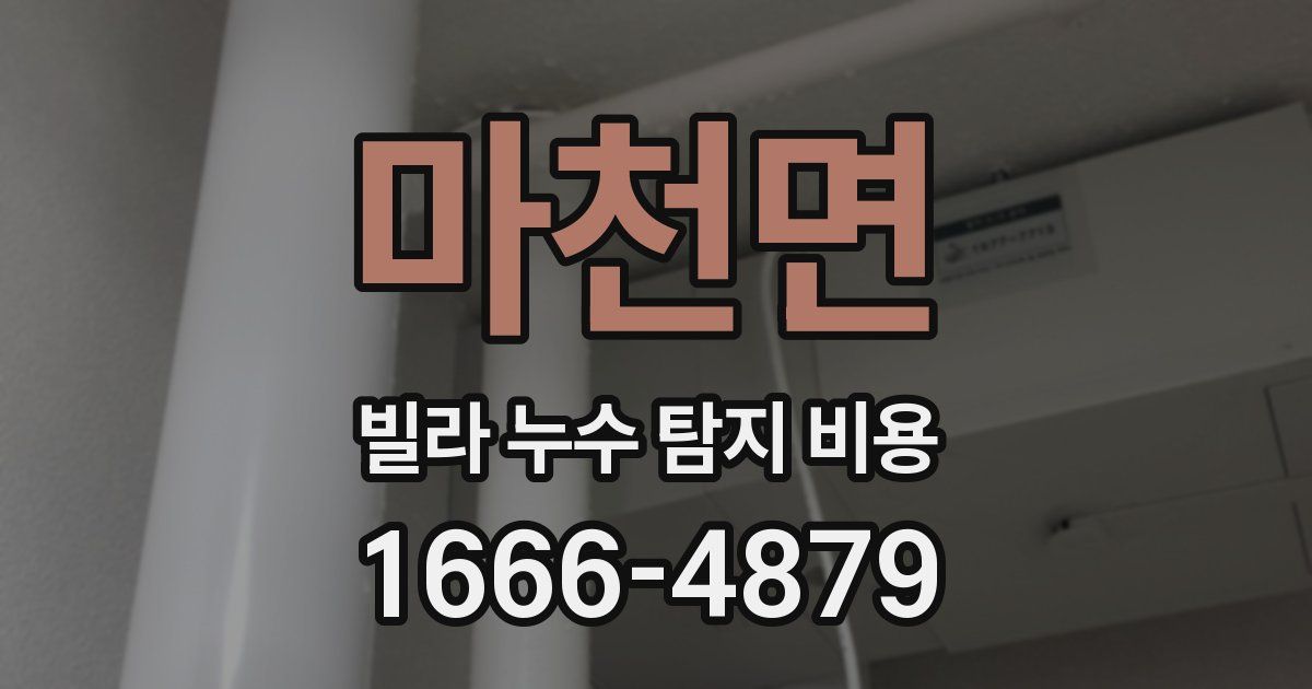 마천면 빌라 누수 탐지 비용