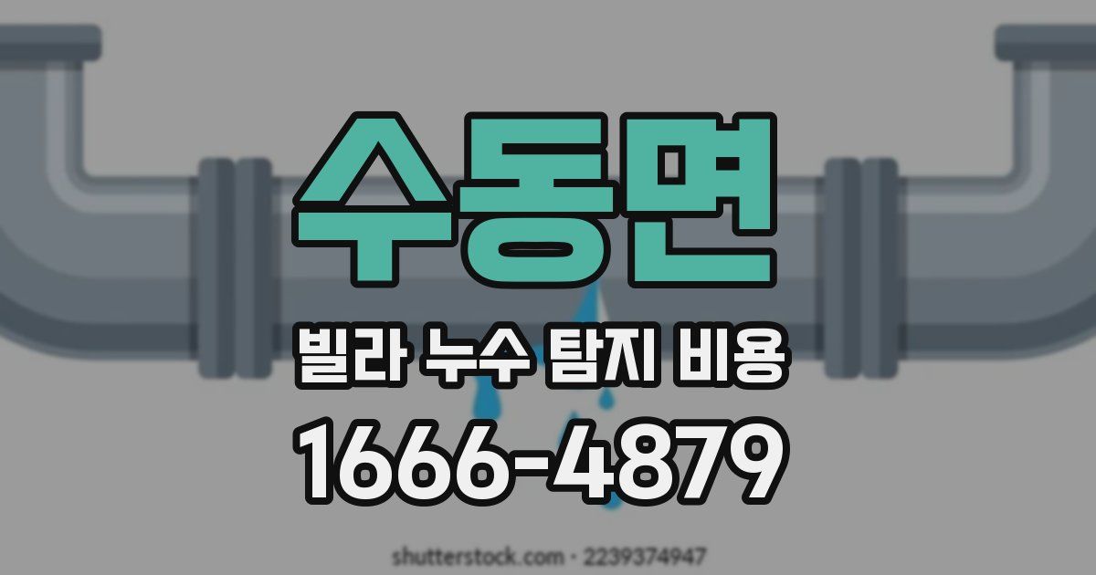 수동면 빌라 누수 탐지 비용