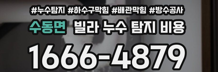 수동면 빌라 누수 탐지 비용