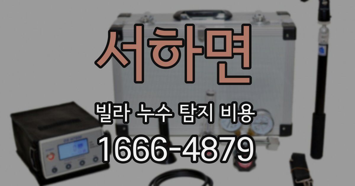 서하면 빌라 누수 탐지 비용
