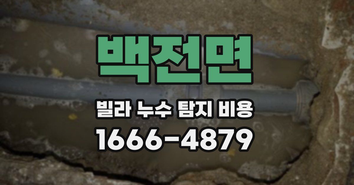 백전면 빌라 누수 탐지 비용