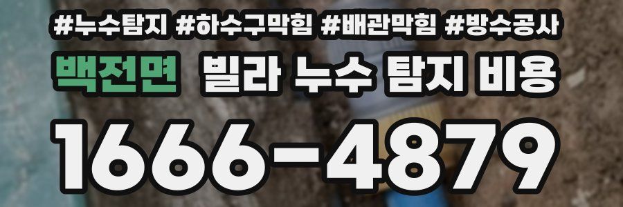 백전면 빌라 누수 탐지 비용