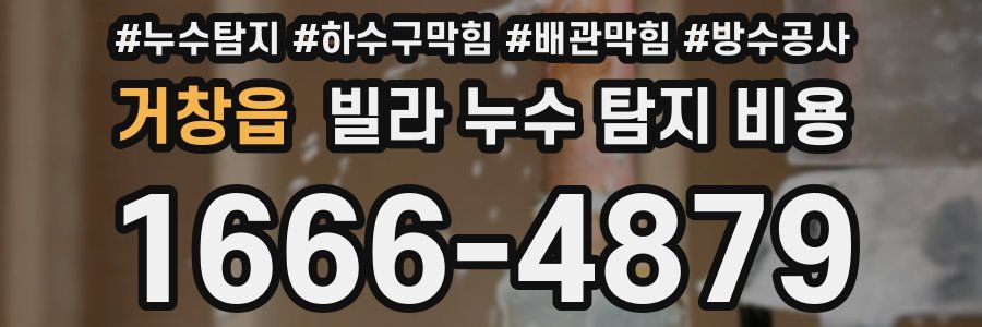 거창읍 빌라 누수 탐지 비용